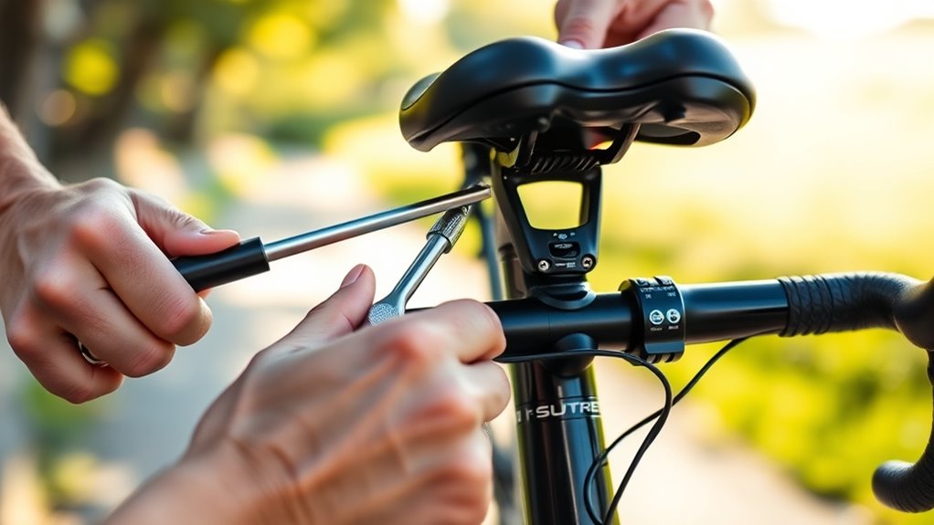 adjust saddle and handlebar