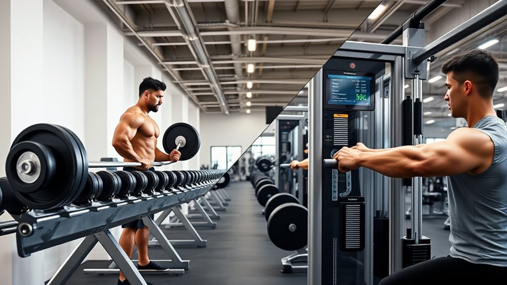 comparing free weights machines