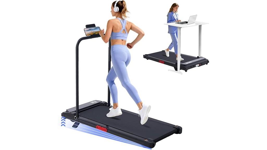 foldable incline treadmill with handles