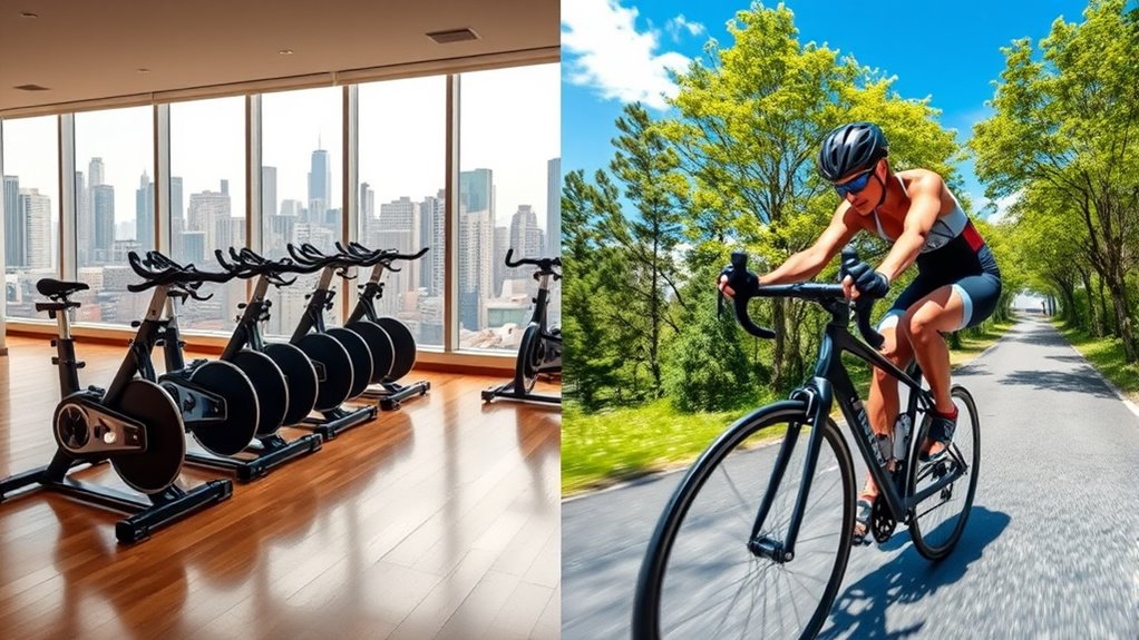 indoor and outdoor cycling