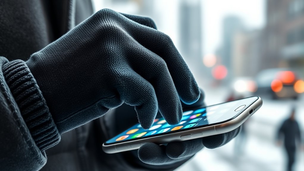 key device compatible glove features