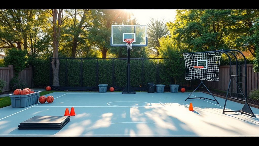 organized well lit practice space