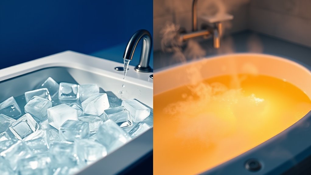 comparing cold and hot baths