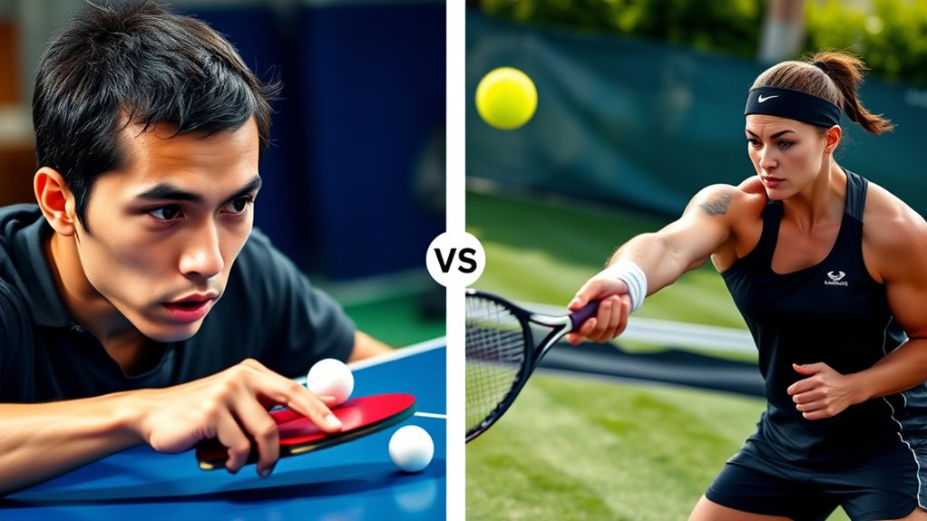 table tennis versus tennis