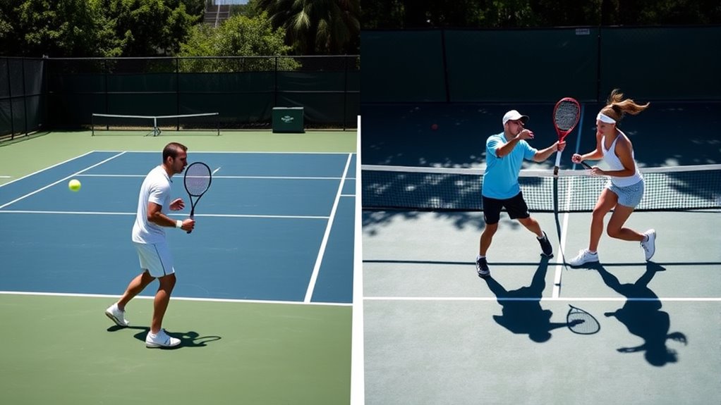 tennis singles vs doubles